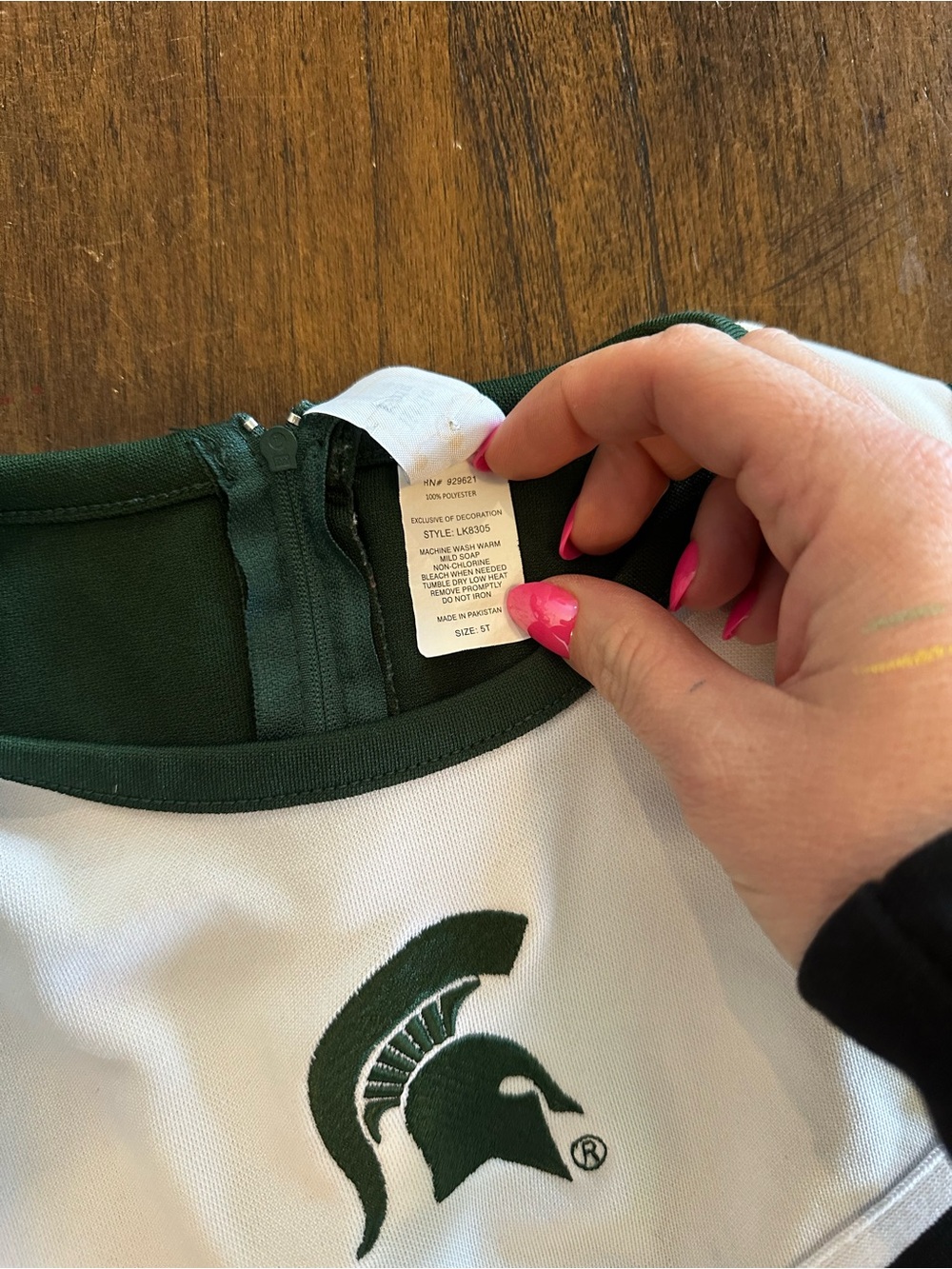 Michigan State Spartans Cheer Dress Girls Size 5T Green White - Picture 2 of 4